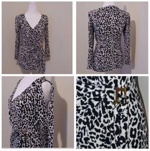 🌺Animal print cold sholder top